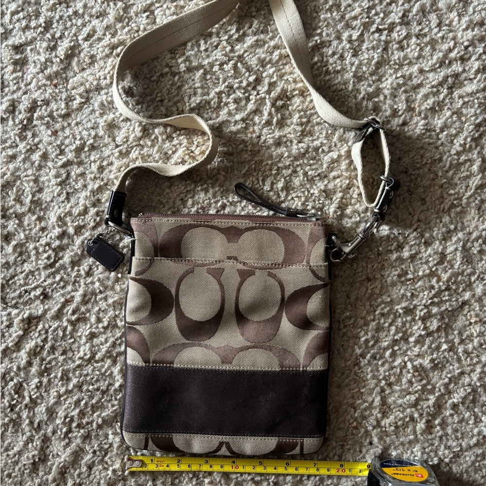 Coach Brown and Tan Crossbody Bag